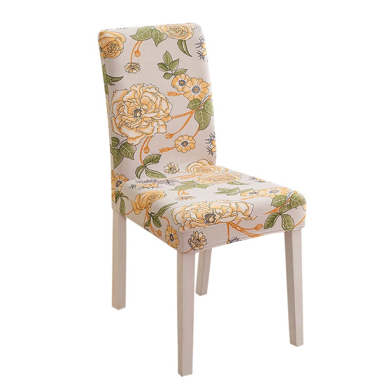Chair Cover Colorful Floral Polka Dot Checked Print Universal Removable Washable Elastic Cloth Highly Stretch Seat Cover Home Dining Room Hotel Wedding Banquet Party Decoration - Image 2