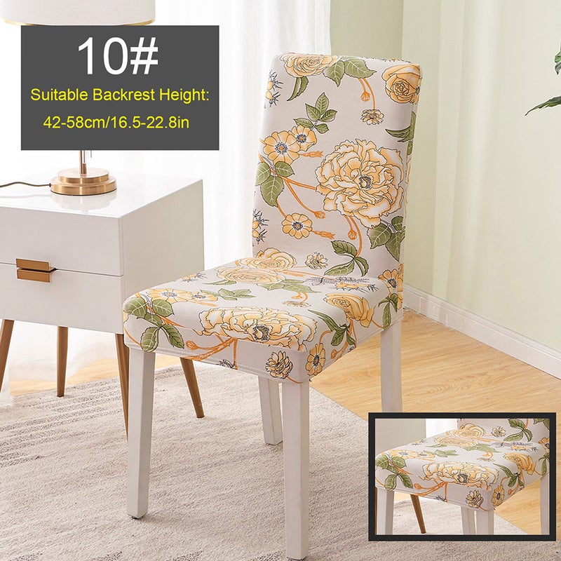 Chair Cover Colorful Floral Polka Dot Checked Print Universal Removable Washable Elastic Cloth Highly Stretch Seat Cover Home Dining Room Hotel Wedding Banquet Party Decoration - Image 4