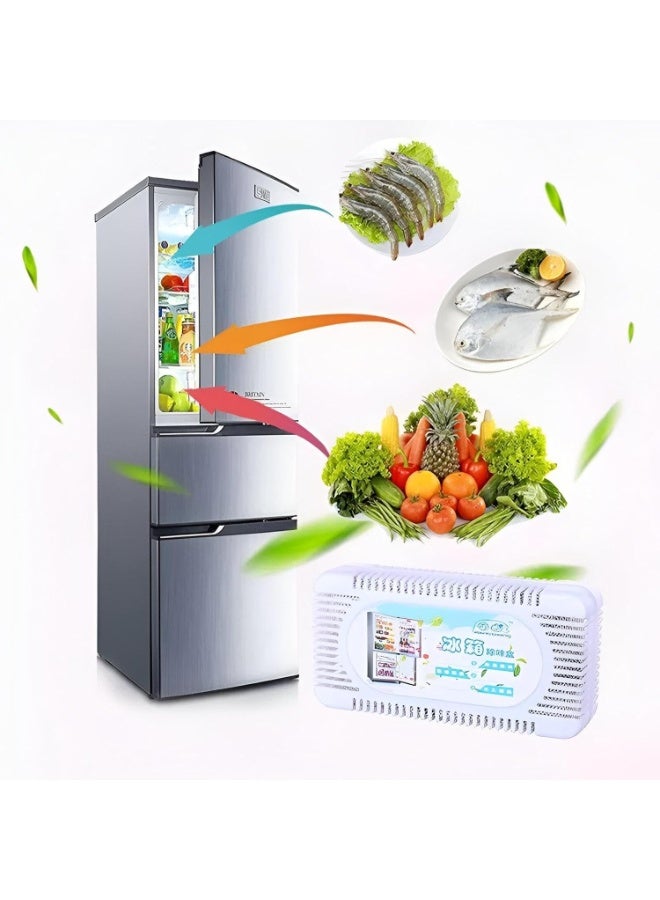 EasyLife Refrigerator Deodorizer Box with Bamboo Charcoal, Nano Mineral Crystal Odor Remover and Dehumidifier, Anti-Odor Freshness Preserver for Fridge and Freezer - Image 1