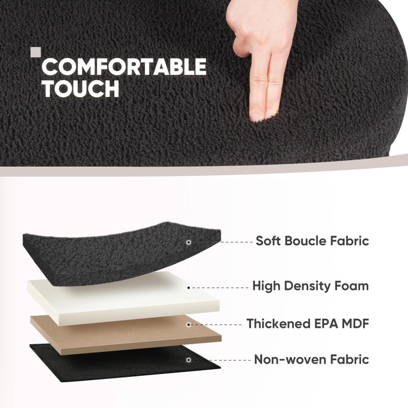 B FSOBEIIALEO Ottoman with Storage for Living Room, Sherpa Folding Storage Ottoman Foot Rest, 30 Inches Collapsible Bedroom Bench Dark Grey - Image 4