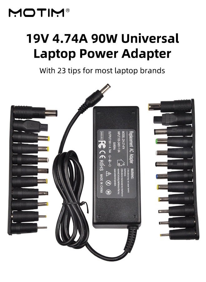 Motim 90W Univeral Laptop Charger, 15V-20V Power Supply with 23 Connectors, Compatible with 65W 45W AC Adapter for Notebook ACER, ASUS, HP, LENOVO, SAMSUNG, SONY TOSHIBA - Image 2