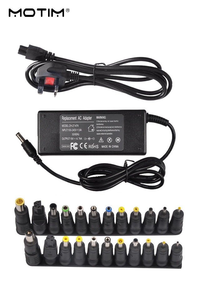 Motim 90W Univeral Laptop Charger, 15V-20V Power Supply with 23 Connectors, Compatible with 65W 45W AC Adapter for Notebook ACER, ASUS, HP, LENOVO, SAMSUNG, SONY TOSHIBA - Image 1