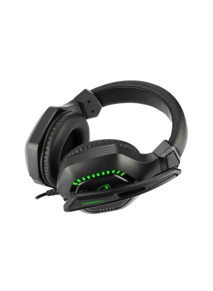 T-DAGGER T-Dagger Eiger T-RGH208 Over-Ear Gaming Headset | 50mm Drivers | USB + 3.5mm Connectivity | Mute & Volume Control | Soft Ear Cups | Single Color Backlight  - Image 1