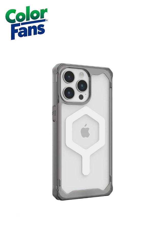 Color Fans Case Compatible with iPhone 13 Pro Max Case Plyo Ash/White Built-in Magnet Compatible with Magnet Charging Rugged Anti-Yellowing Transparent Clear Protective Cover  - Image 2