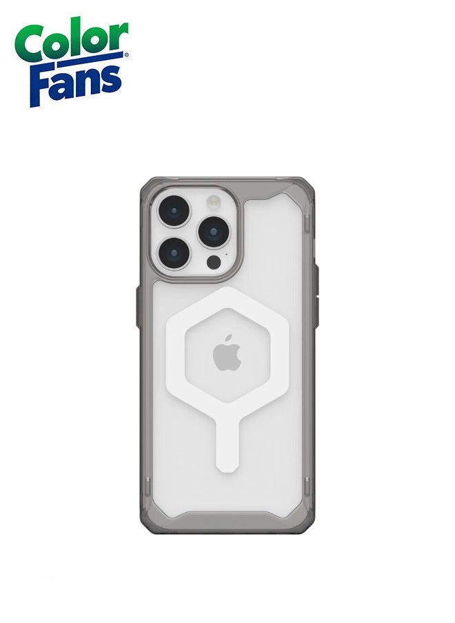 Color Fans Case Compatible with iPhone 13 Pro Max Case Plyo Ash/White Built-in Magnet Compatible with Magnet Charging Rugged Anti-Yellowing Transparent Clear Protective Cover  - Image 3