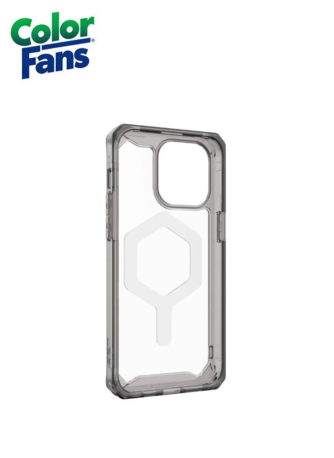 Color Fans Case Compatible with iPhone 13 Pro Max Case Plyo Ash/White Built-in Magnet Compatible with Magnet Charging Rugged Anti-Yellowing Transparent Clear Protective Cover  - Image 4