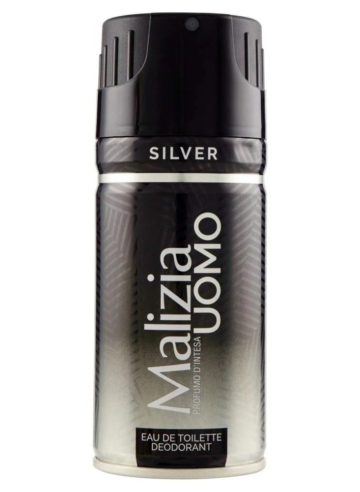 Malizia Silver Eau De Toilette Deodorant For Men 150 ml