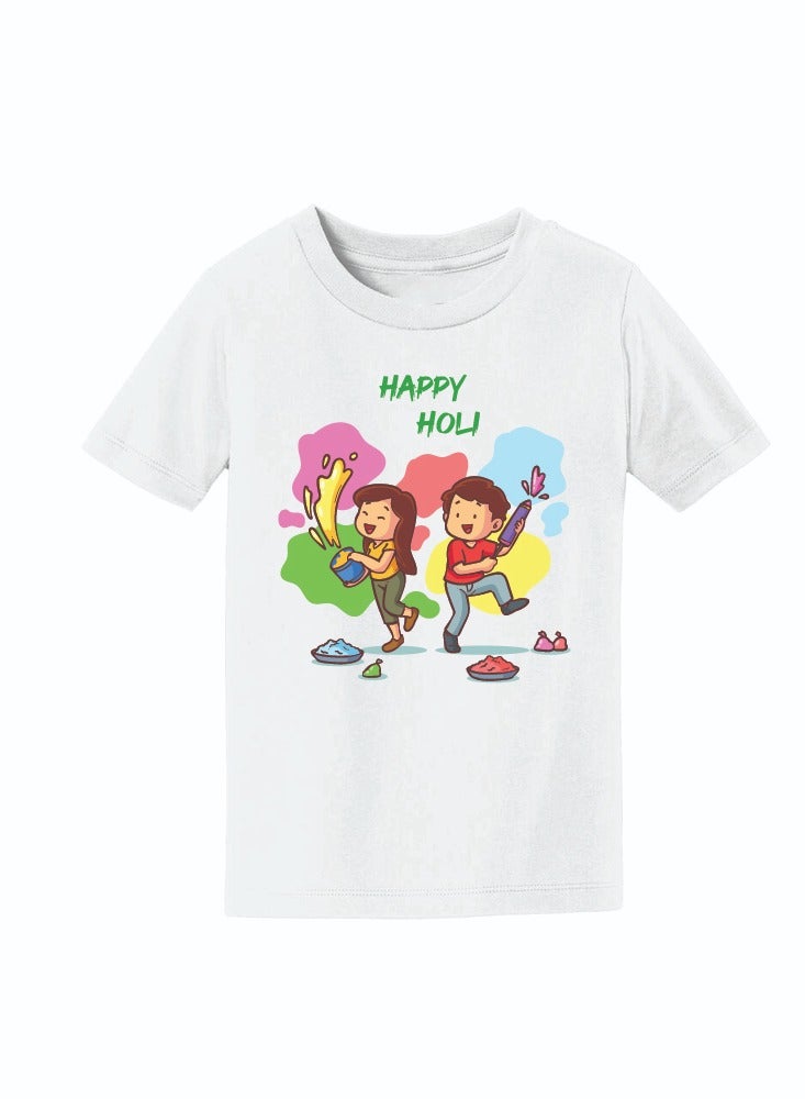 PRINTSHOP4ME Holi Kids Boys T-Shirts - Celebrate the Colorful Festival with Funny Designs - Round Neck and Short Sleeves - Festive Fun - Image 3