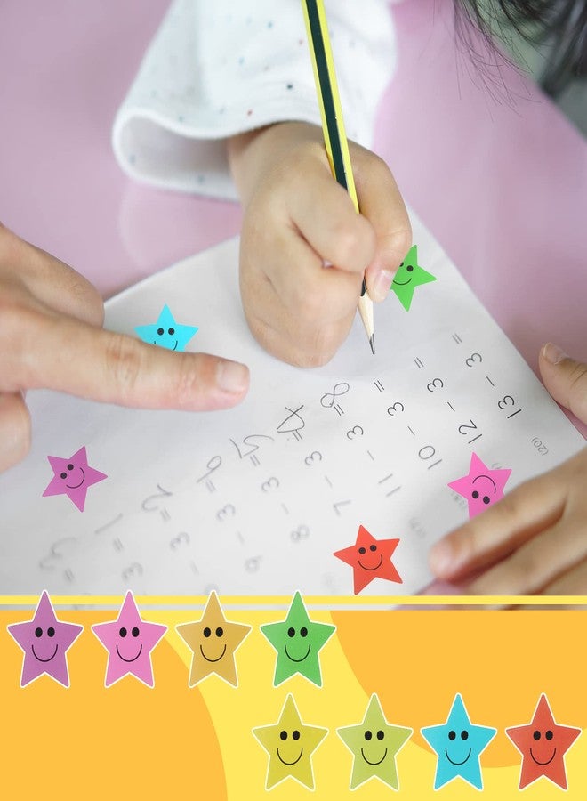 Teling 1500 Pcs Star Reward Stickers for Kids Smile Face Motivational Stickers Incentive Behavior Chart Labels for Students Reward 100 Days of School Supplies,3 Rolls - Image 4