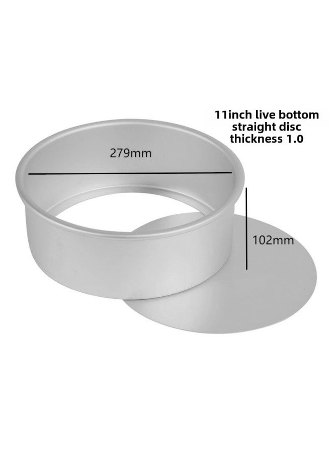 4 Inch High Live Bottom Straight Body Flat Bottom Disc Aluminum Alloy Anodized Cake Baking Round Cake Mold-Specifications:11X4-Color:Live Bottom - Image 1
