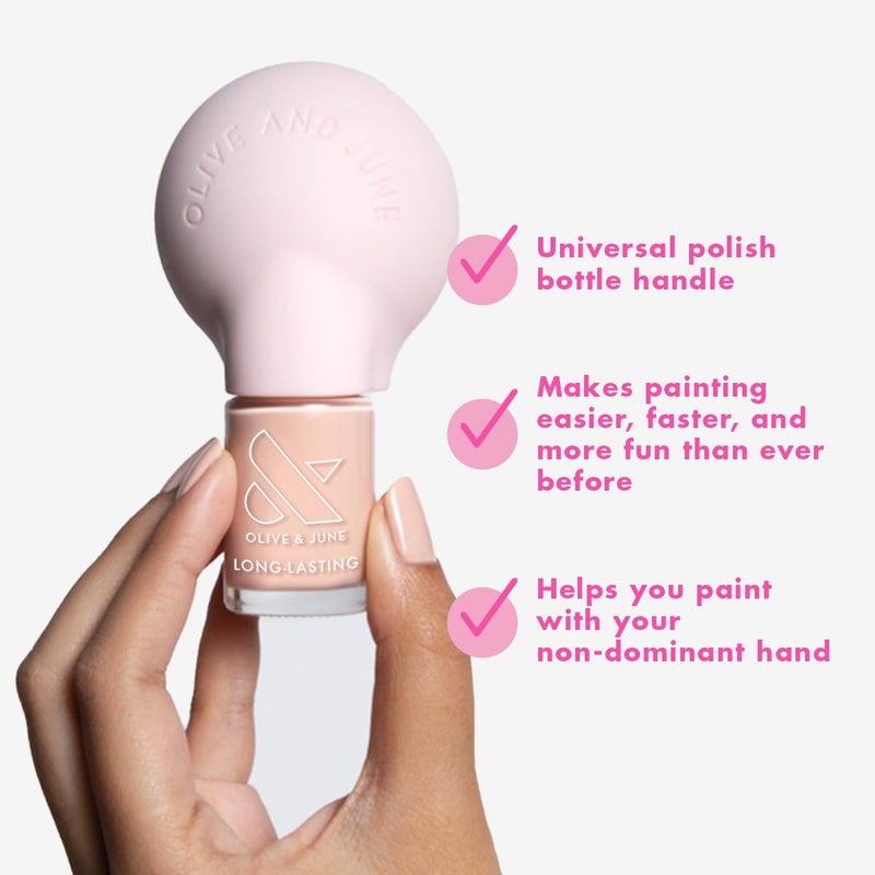 Olive & June - The Poppy Universal Nail Polish Bottle Handle | Paint with Both Hands | Ergonomic Grip for Neat, Easy, Steady At-Home Manicures | Soft Silicone | Fits Any Bottle | Patented Design - Image 3