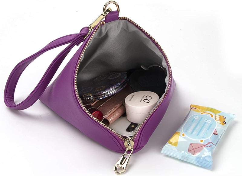 PG6 Women Synthetic Leather Clutch Wallet Triangle Wristlet Purse with Wrist Strap - Image 3