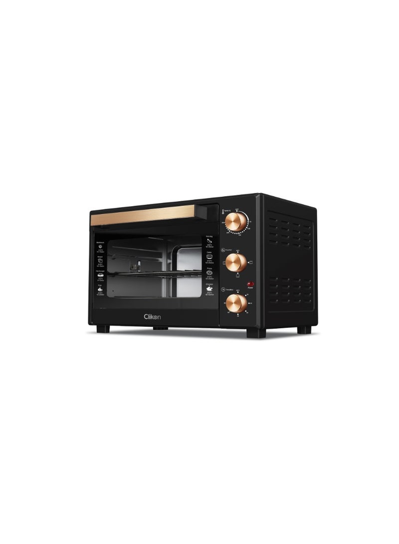 38L Electric Oven with Rotisserie & Convection Technology, 1600W Stainless Steel Heating Elements, 120-Min Timer, 6 Heating Modes, CK4364 38 L 1600 W CK4364 black