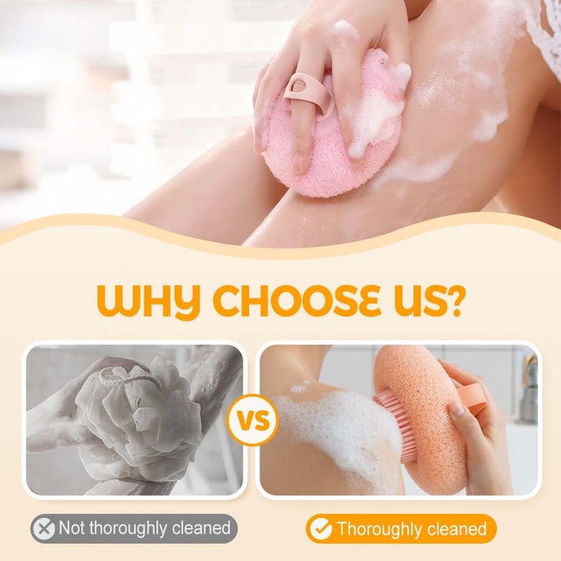4PCS Pink Super Soft Sunflower Bath Ball 2025 Upgraded Exfoliating Shower Brushes Sponge Pouf For Men And Women - Image 5