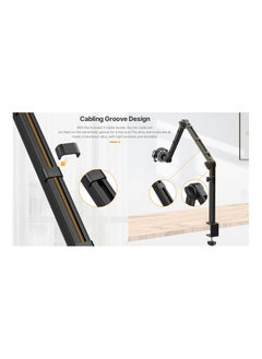 VIJIM mic stand heavy duty live stream microphone arm stand 360 degree rotatable boom arm Camera light stand Aluminium  - Image 3