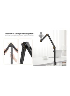 VIJIM mic stand heavy duty live stream microphone arm stand 360 degree rotatable boom arm Camera light stand Aluminium  - Image 4