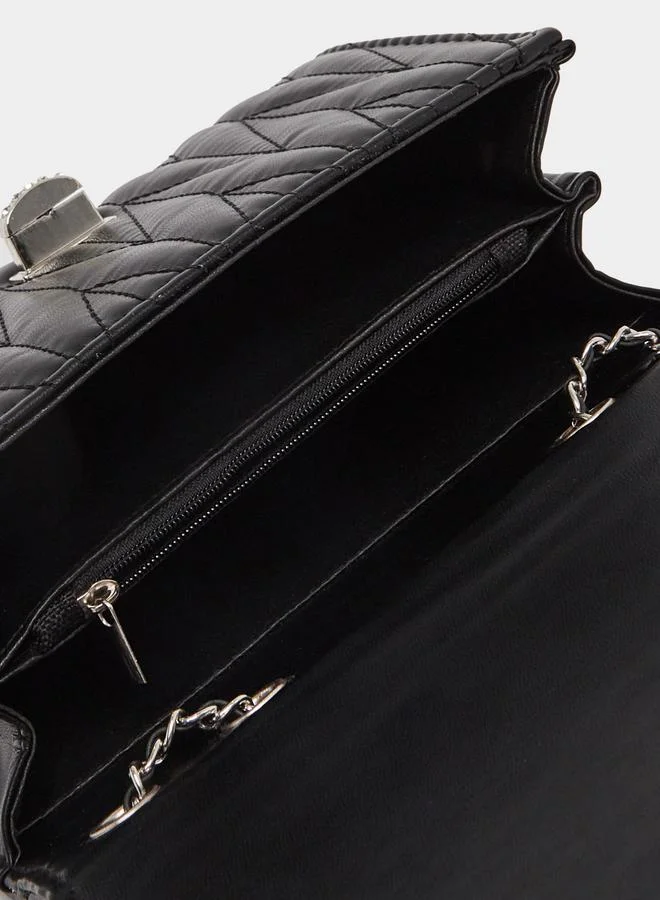 Styli Quilted Shoulder Bag with Chain Strap