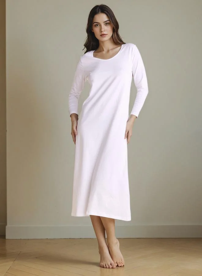 Splash FAV Long Sleeves Night Dress with Back Slit