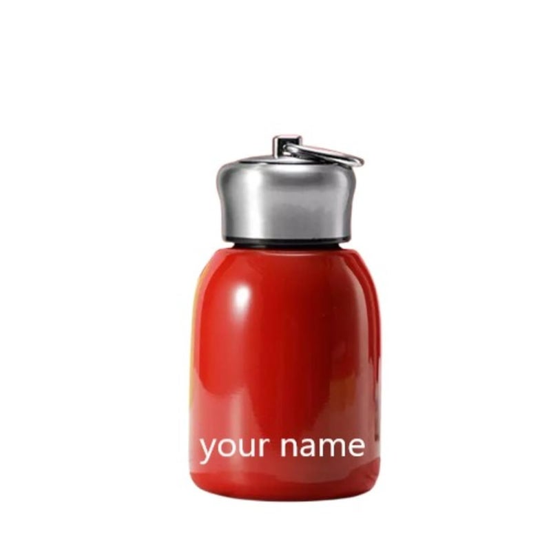 DIGALI ENTERPRISE DIGALI Personalized Mini Insulated Water BottlesStainless Steel Water Bottle Small Portable Water Bottle Tumbler Vacuum Cup for Boys Girls School Office Camping Mini Sport Thermo RED 280 ML - Image 1