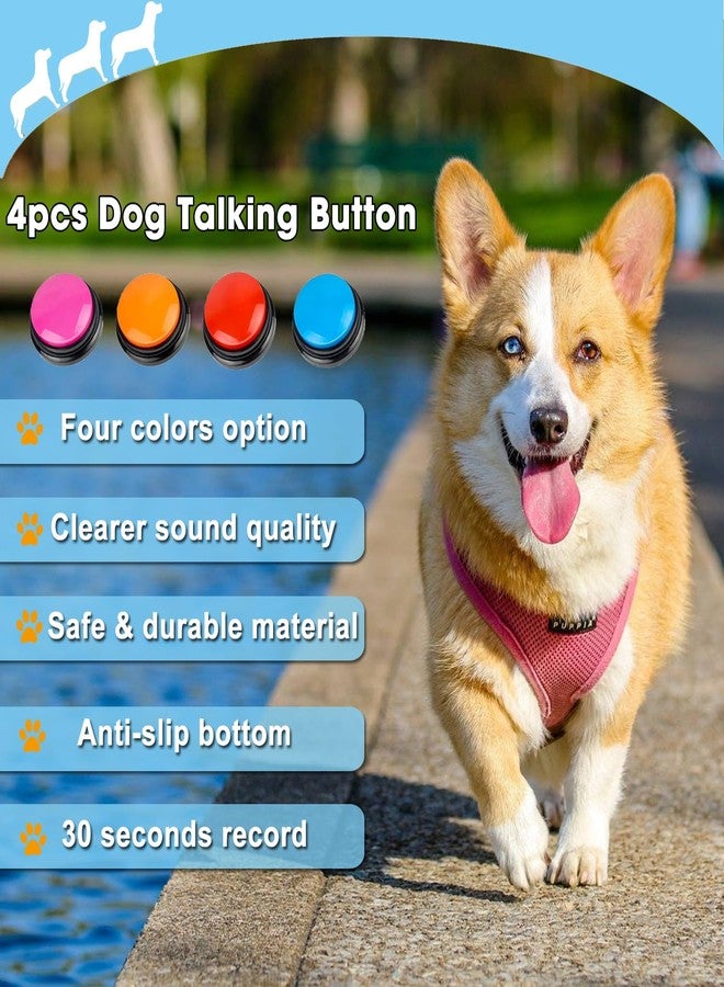 BoArt Voice Recording Button, Dog Buttons for Communication Pet Training Buzzer, 30 Second Record&Playback, Voice Recording Clicker for Cat, Puppy, Pet Trainin, Funny Gift for Study Office Home 4 Pcs - Image 2