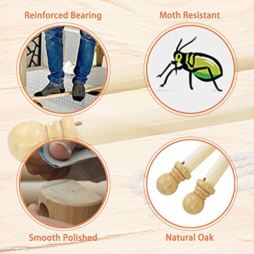 Anley 35 Wooden Banner Pole Horizontal Flag Hanger for House Sports Dynasty Company Easy Display for Flag Width Less Than 30 and Sleeve Over 1 - Image 3