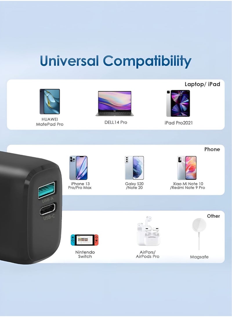 Winmax - 120W Fast Charger Dual Port USB-A & USB-C Includes 2 Free 60W High-Speed Charging CablesType-C & USB-C - Image 1