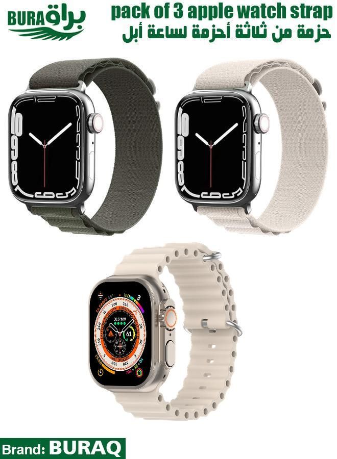 BURAQ Apple Watch Band Strap For Apple Watch Ultra 2/Ultra 49mm, Series 10 46mm, 9/8/7 45mm, SE2/SE/6/5/4 44mm, 3/2/1 42mm
