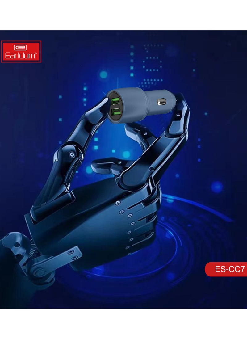 Earldom Car USB Charger Quick Charge 3.0 – Dual USB Ports Mobile Phone Charger for iPhone 12 & Fast Charging with Cable - Image 4