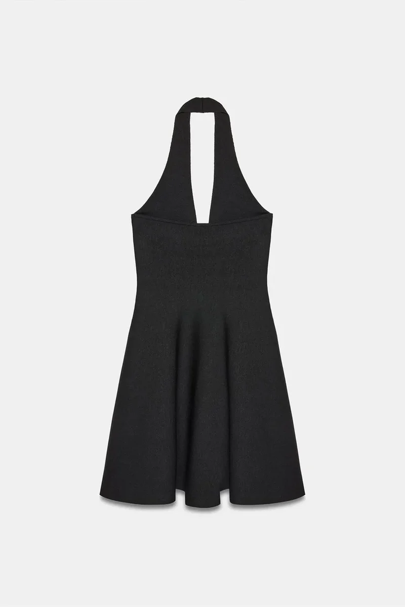 Dilvin Black DILVIN Sleeveless Halter A-Line Mini Dress for Women | Best Price UAE