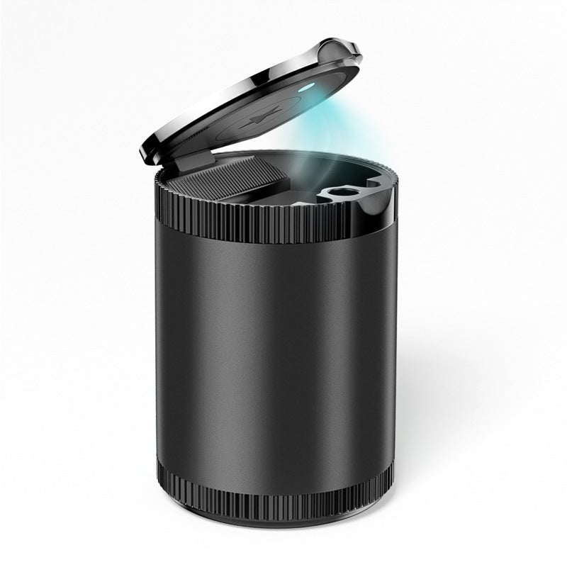 Aluminium Alloy Car Ashtray with Lid, Multifunctional LED Light, Universal - Image 5