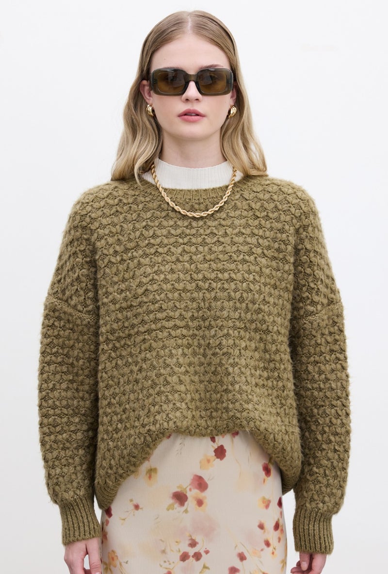 Manuka Patterned Knitted Sweater Soil  - Image 1