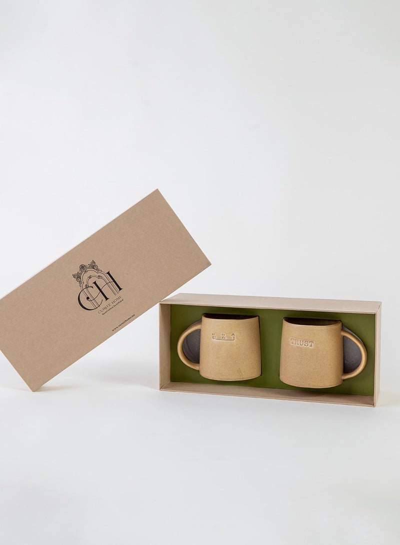 Curate Home Siqa/Trust Ceramic Mugs - Set of 2 - Image 3