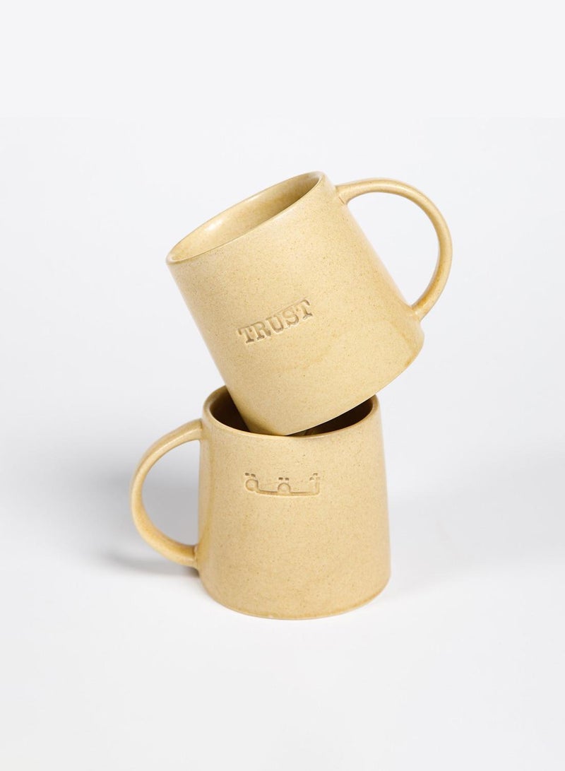 Curate Home Siqa/Trust Ceramic Mugs - Set of 2 - Image 2
