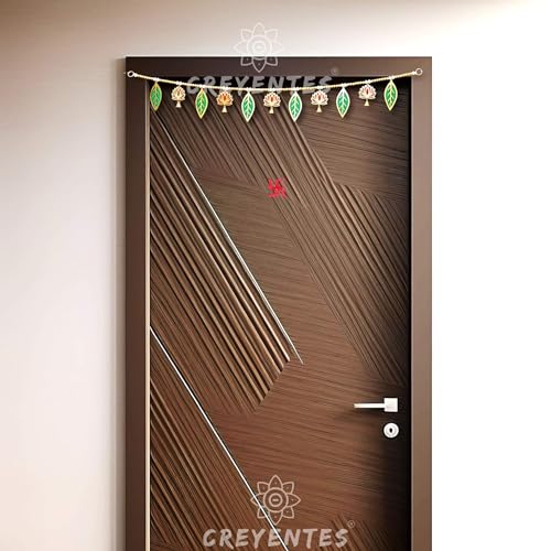 CREYENTES® Handmade Pink Lotus Mango Leaf Toran with Side Hangings, Bandanwar, Door Hanging for Main Entrance, MDF, Temple, Wedding, All Festival Decoration Stylish (Lotus_Pan_Toran), 36 cm - Image 4