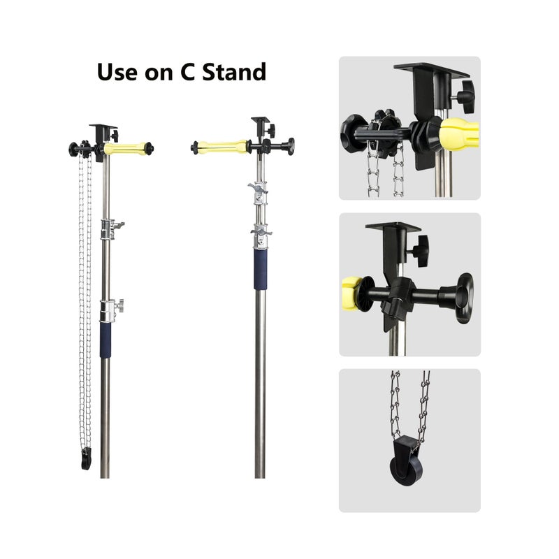 TENBEST Photography Backdrop Roller Support System,1 Roller with Metal Chain, Wall/Celing/Light Stand Backdrop Mount, Background Support - Image 3