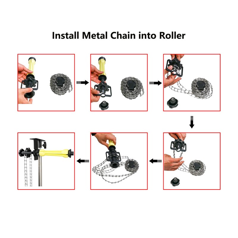 TENBEST Photography Backdrop Roller Support System,1 Roller with Metal Chain, Wall/Celing/Light Stand Backdrop Mount, Background Support - Image 4
