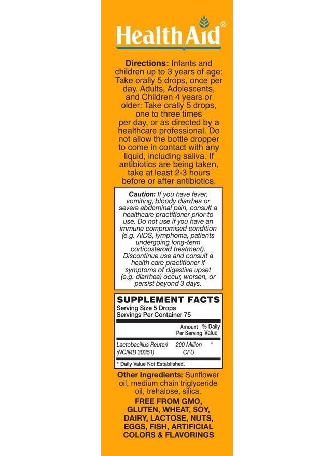 HealthAid InfantProbio 200 Million Live Probiotics, Probiotic Drops for Infants & Children, Helps with Colic and Promoting Digestive Health, Vegan - Image 1