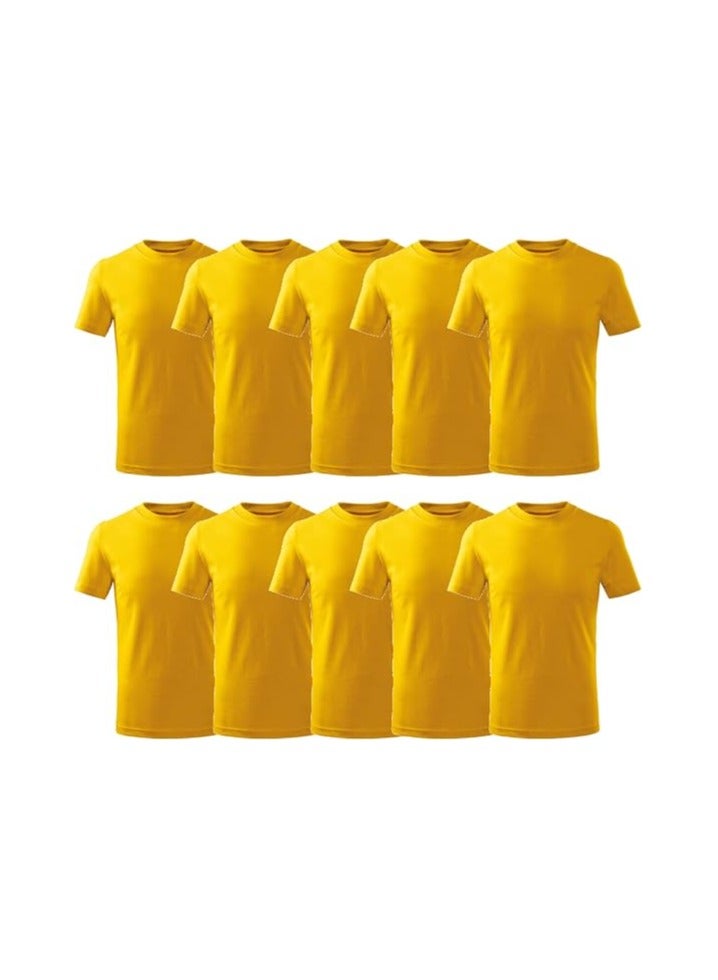 PRINTSHOP4ME 10 pcs Adult Round Neck Combed Men's T Shirt 190 GSM Pure Cotton Basic Colors  - Image 1