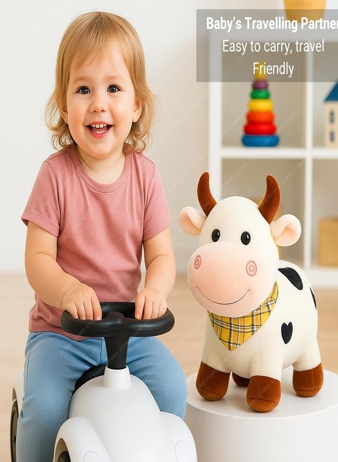 Storio Soft Plush Cow Toy for Kids | Ultra-Soft Cuddly Stuffed Animal for Babies, Toddlers & Children | Cute Hugging Toy for Boys & Girls | Washable & Safe | Birthday Gift for 1-6 Year Old - Image 2