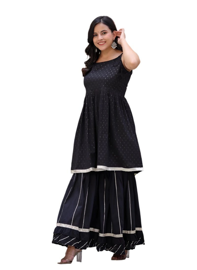 Stylish Black Peplum Kurta Sharara Set for Women - pzsku/Z1865EE771FED9C1F9412Z/45/1741336681/91e5c95b-f067-422f-a84a-777e2bee9b52