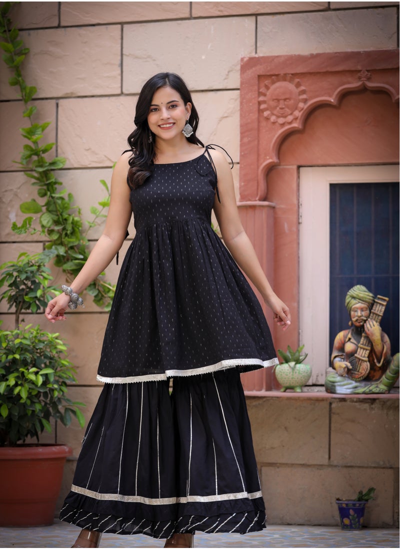 Stylish Black Peplum Kurta Sharara Set for Women - pzsku/Z1865EE771FED9C1F9412Z/45/_/1740558541/9e1105c9-ee7f-469f-90e4-82f7acb02479