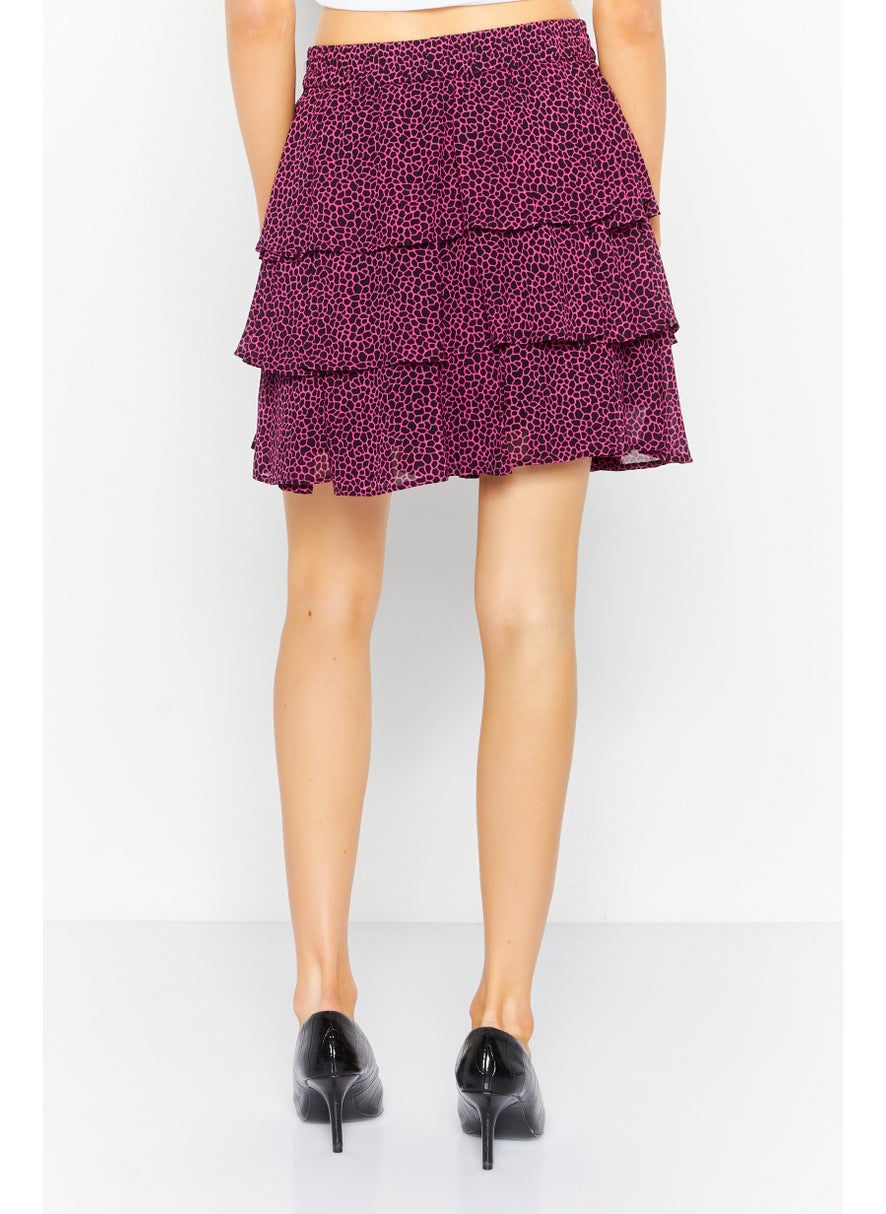Michael Kors Women Allover Casual Mini Skirts, Purple/Black  - Image 4