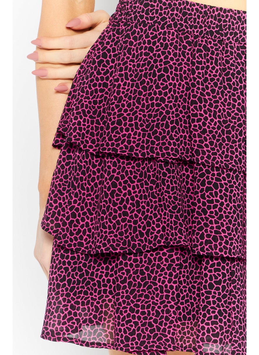 Michael Kors Women Allover Casual Mini Skirts, Purple/Black  - Image 3