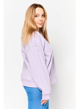 Women Crew Neck Graphic Print Long Sleeves Sweatshirt, Lavender - pzsku/Z18661A9B372BAE26B05EZ/45/_/1737642091/1a92564d-4f79-41c0-92e6-c0a98484b4b7