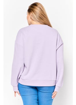 Women Crew Neck Graphic Print Long Sleeves Sweatshirt, Lavender - pzsku/Z18661A9B372BAE26B05EZ/45/_/1737642188/1db0d376-23e9-430f-9974-cec2051364e2