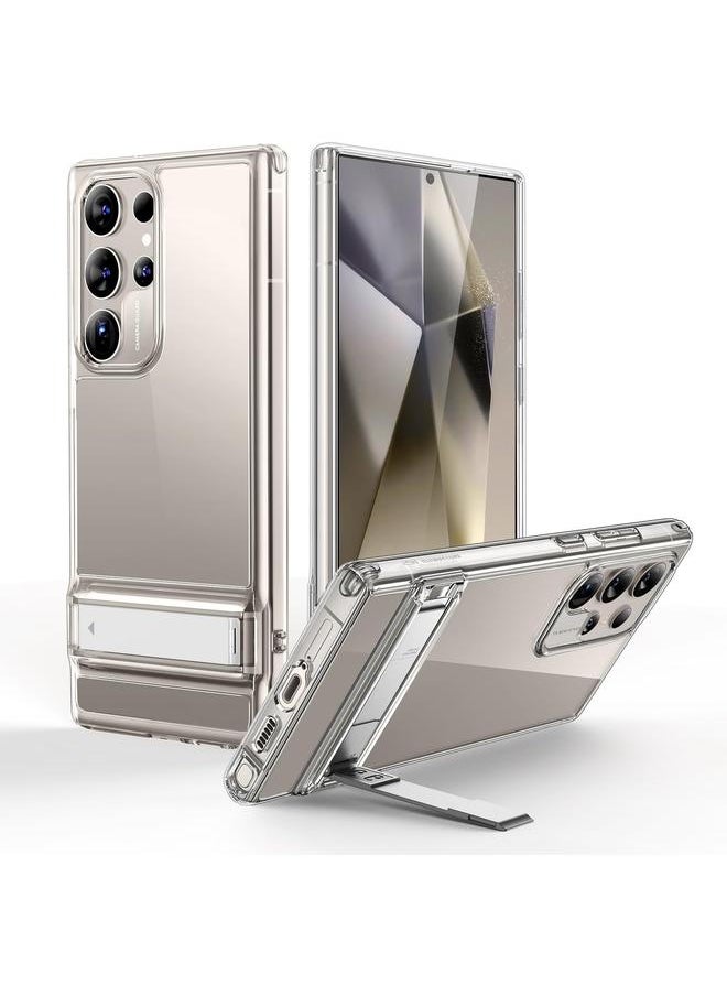 اي اس ار - جراب لهاتف Samsung Galaxy S24 Ultra مزود بمسند S24 Ultra مع 3 أوضاع للوقوف، جراب هاتف رفيع مقاوم للصدمات بدرجة عسكرية مع مسند حاصل على براءة اختراع من سلسلة Boost Series شفاف - Image 1