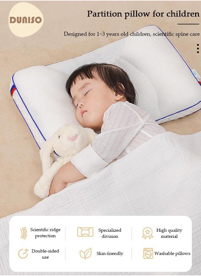DUNISO 1 pack Kids Sleeping Pillow, Super Comfort Neck Head Pillow for Kids, Contour Support Pillows for Bed Sleeping, Soft and Breathable Pillow for Side Back Stomach Sleeper  - Image 2