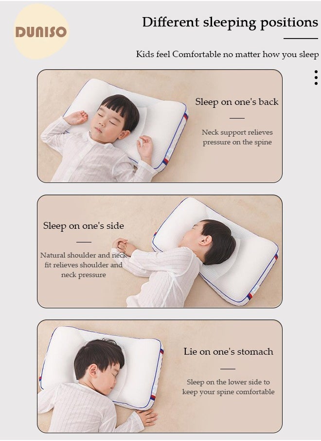 DUNISO 1 pack Kids Sleeping Pillow, Super Comfort Neck Head Pillow for Kids, Contour Support Pillows for Bed Sleeping, Soft and Breathable Pillow for Side Back Stomach Sleeper  - Image 4