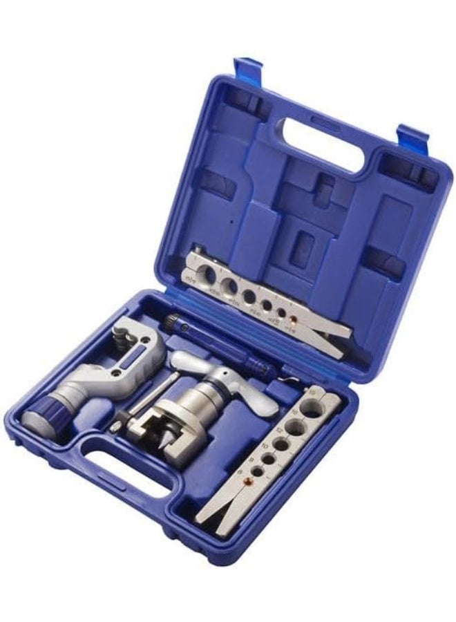 WORKPRO 5-Piece Professional Flaring Tool and Pipe Cutter Kit – Universal SAE & Metric Tube Expander Set with Deburring Tool for Copper & Aluminum Pipes, HVAC & Plumbing, WP303001 - Image 1