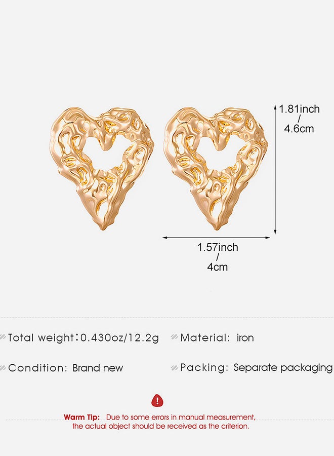 Take Two Textured Heart Shape Hoop Earrings  - Image 3